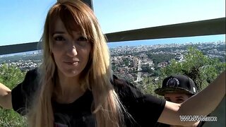 ���ট্ট, লাল চুলের, সুন্দরি সেক্সি মহিলার, প্রায় কসরত করতে তার গাধা মধ্যে পাবলিক